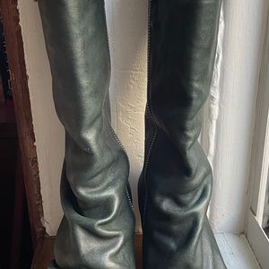 Fluevog Hopefuls Kanawa Dk Green Leather Boots 8.5
